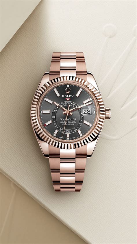 rolex sky dweller 42mm everose gold watch hologram